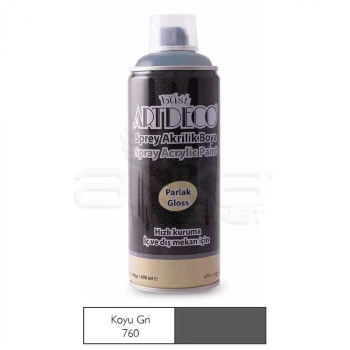 Artdeco Akrilik Sprey Boya 400ml 760 Koyu Gri