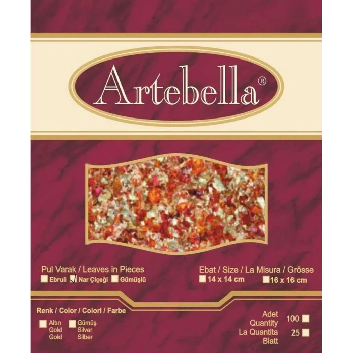 Artebella Metal İmitasyon Pul Varak Nar Çiçeği