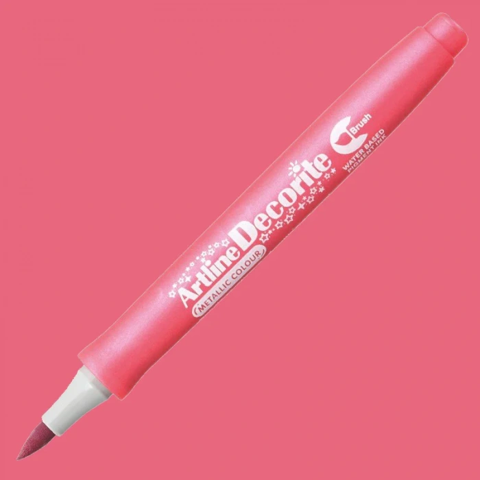 Artline Decorite Brush Marker Metalik Pink