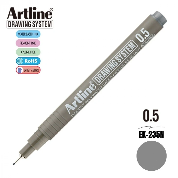 Artline Drawing System Teknik Çizim Kalemi 0.5 Gri