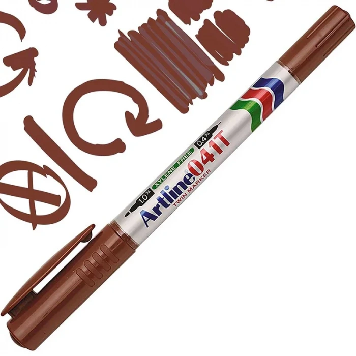 Artline Ek-041t İki Uçlu Permanent Markör Kahve