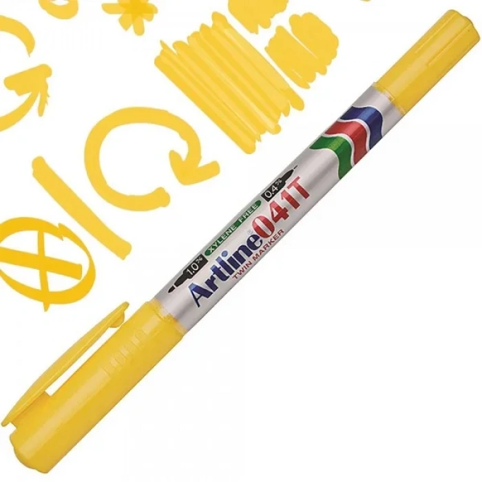 Artline Ek-041t İki Uçlu Permanent Markör Sarı