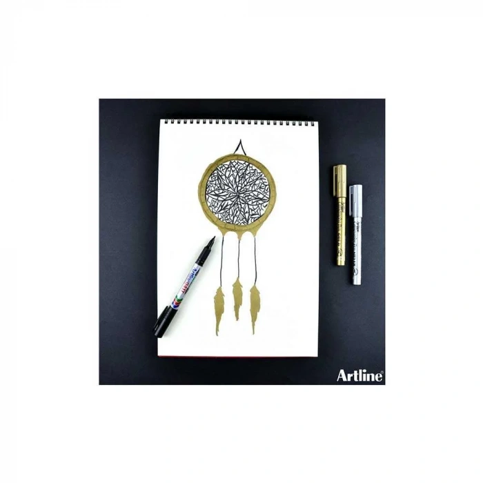 Artline Kaligrafi Kalemi 993XF Yaldızlı Gümüş