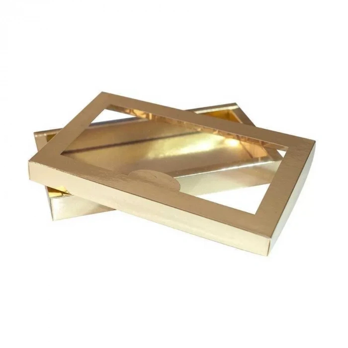 Asetat Pencereli Gold Kutu 17,5x28x3 cm - 20 Adet