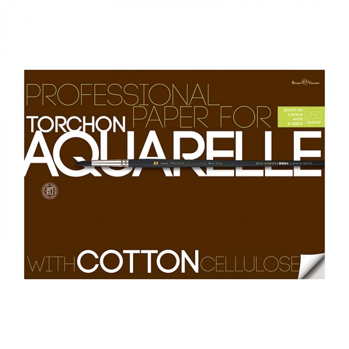 B&V Torchon Pamuk Suluboya Kağıdı Dosyalı 250g A3 (29,7x42cm) 10 Yaprak 4-142