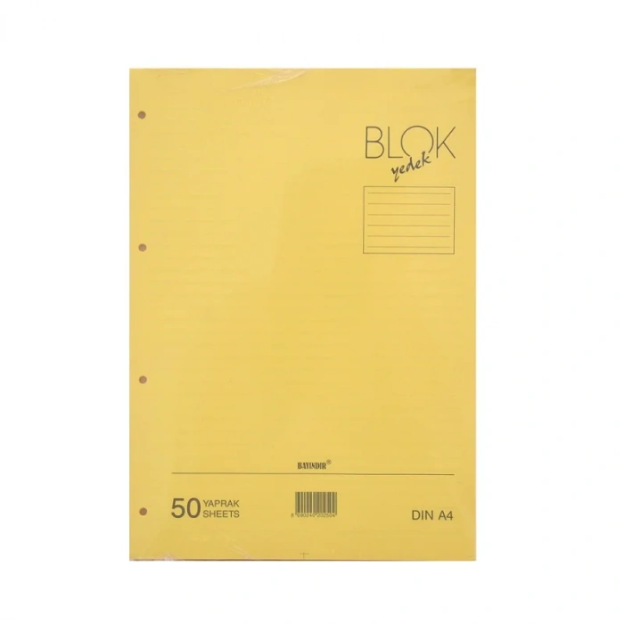 BAYINDIR A4 KOLEJ YEDEK SARI ÇİZGİLİ