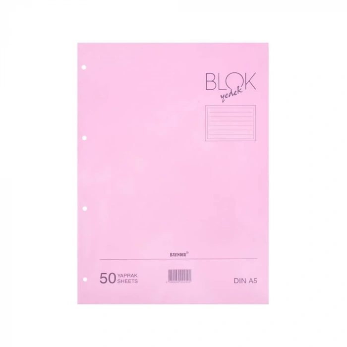 Bayındır A5 Kolej Yedek 50 Yp. Çizgili Pembe Bbn0243