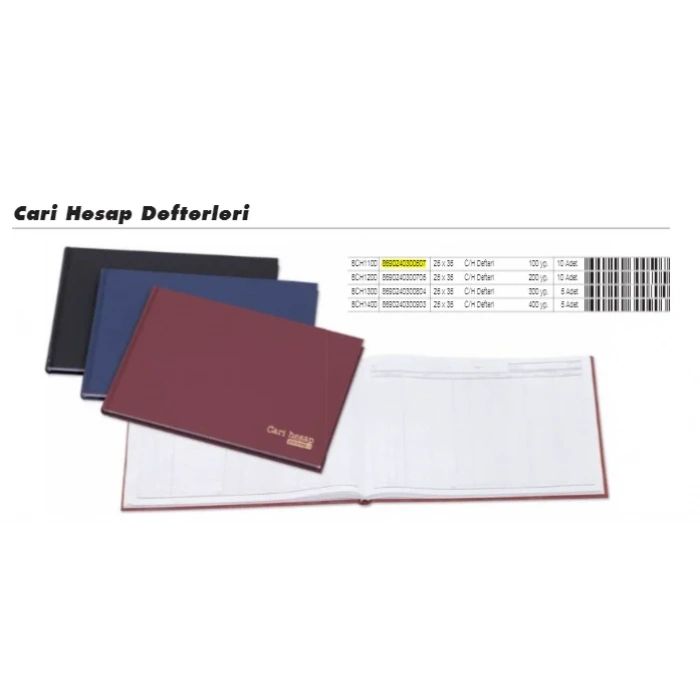 Bayındır Cari Hesap Defteri 25x35 100 Yaprak