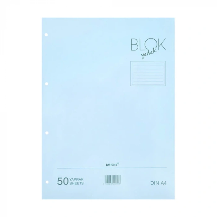 Bayındır Çizgili Klasör Yedeği A4 50 Yaprak Mavi