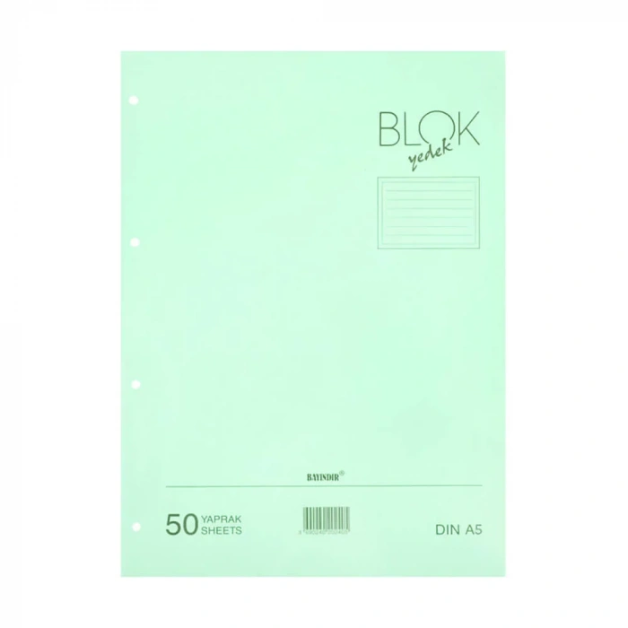 Bayındır Çizgili Klasör Yedeği A5 50 Yaprak Mavi