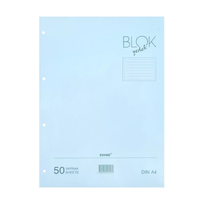 Bayındır Klasör Yedeği A4 Çizgili 50 Yaprak Mavi