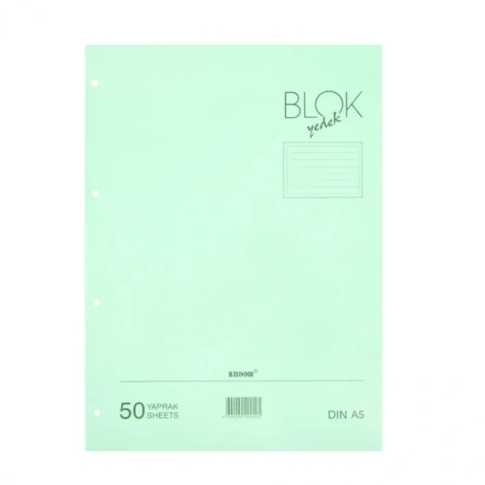 Bayındır Klasör Yedeği A5 Kareli 50 Yaprak Yeşil