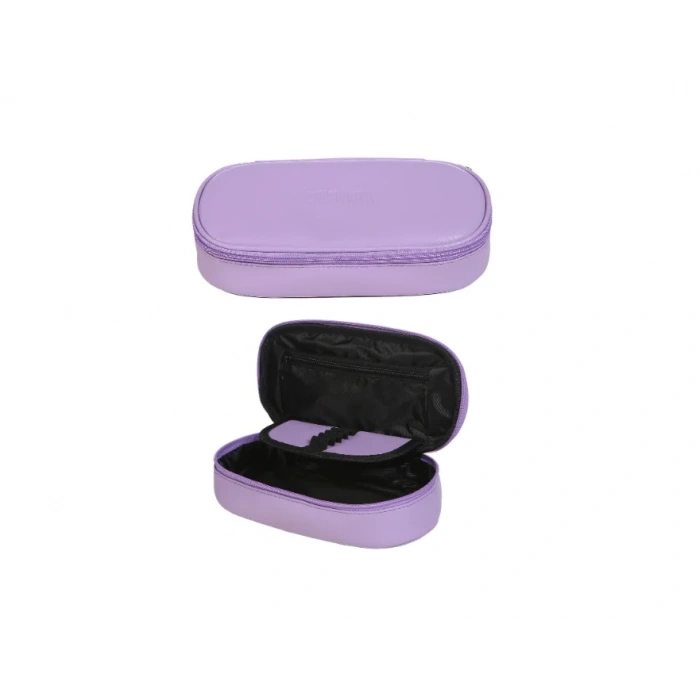 Bback Oval Deri Kalemlik / Kalem Kutusu PASTEL LİLA