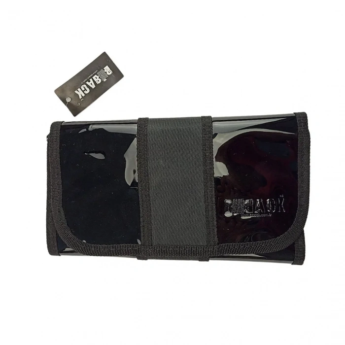 Bback Rulo Kalem Çantası 25 Bölümlü 48,5x22cm - Şeffaf Siyah