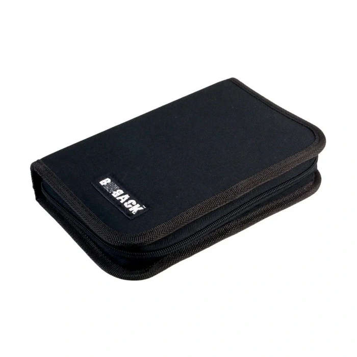 Bback Tek Katlı Çift Kanatlı Kalem Çantası Siyah