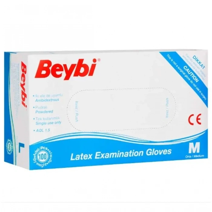 Beybi Lateks Muayene Eldiveni Pudralı ( M ) 20 Kutu