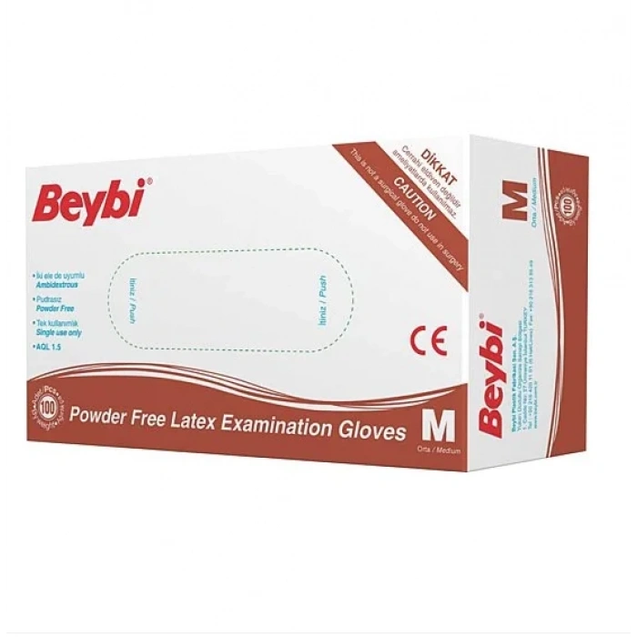 Beybi Pudrasız Lateks Muayene Eldiveni ( M ) 20 Kutu
