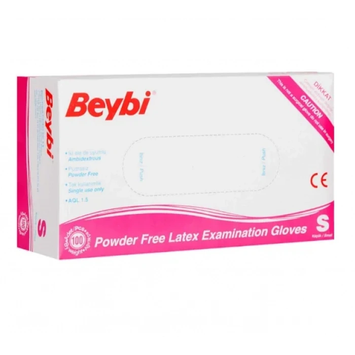 Beybi Pudrasız Lateks Muayene Eldiveni ( S ) 20 Kutu