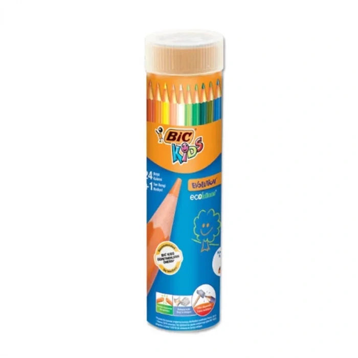 Bic Evolution Kuru Boya 24 Renk Metal Tüp (958190)