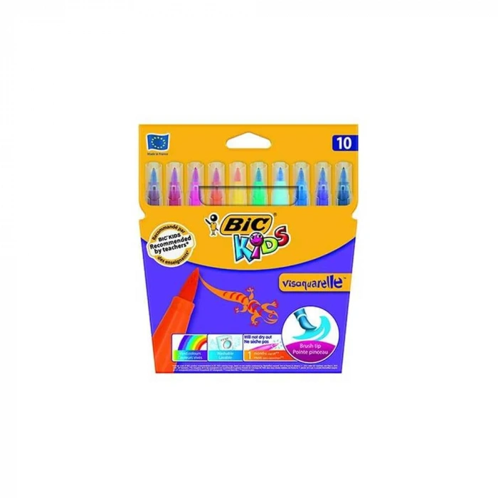 Bic Fırça Uçlu Keçeli Boya Kalemi 10lu