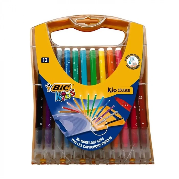Bic Kids Couleur Yıkanabilir Keçeli Kalem 12 Renk Plastik Kutu (933964)