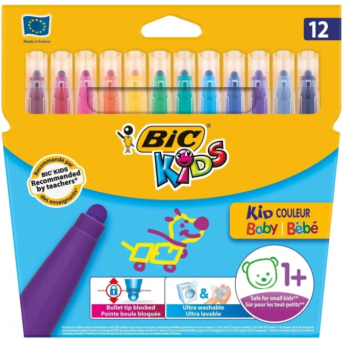 Bic Kids Kid Couleur Baby Keçeli Boya Kalemi 12 Renk