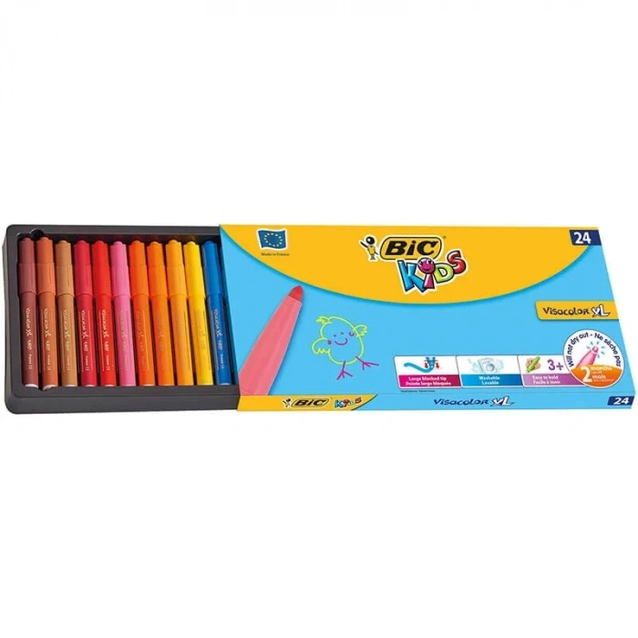 Bic Kids Visacolor XL Keçeli Boya Kalemi 24 Renk