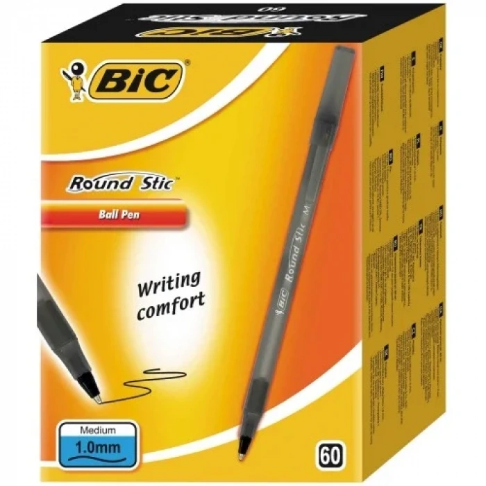 Bic Round Stic Siyah Tükenmez Kalem (60 lı Avantajlı Kutu)