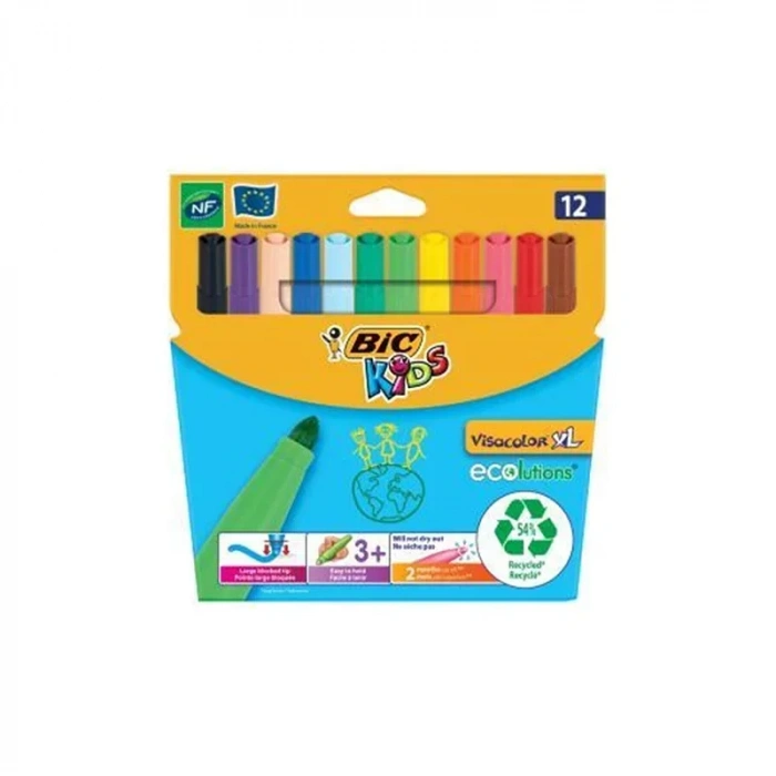 Bic Vısacolor 12 Li Xl Eko Jumbo Keçeli Kalem 8922233