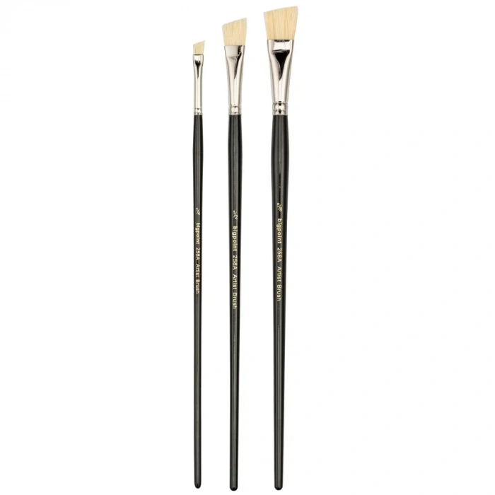 Bigpoint 258a Serisi Doğal Beyaz Kıl Yan Kesik Fırça No: 1/2