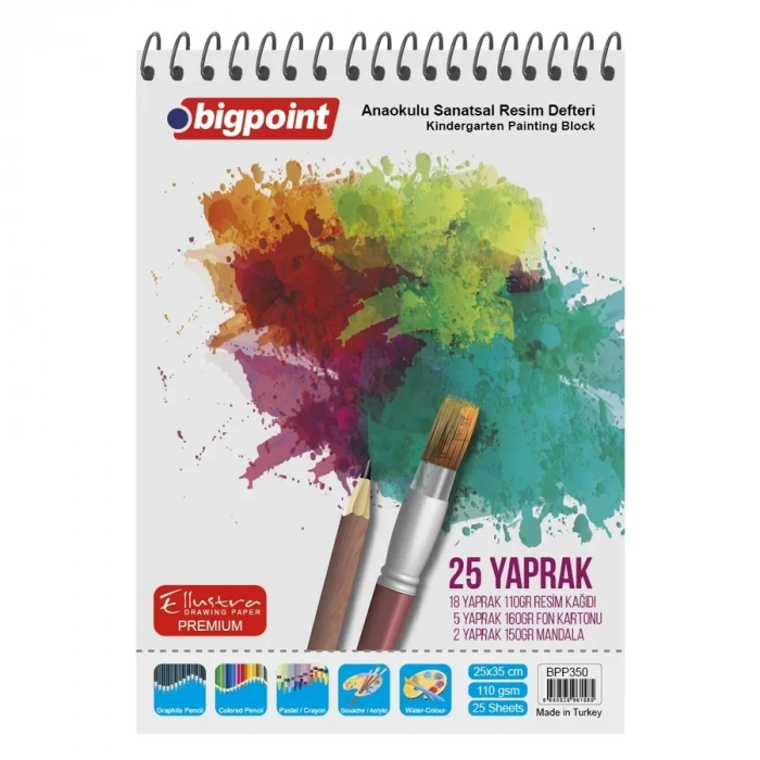 Bigpoint Anaokulu Sanatsal Resim Defteri 25x35cm - 25 Yaprak