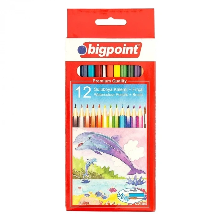 Bigpoint Aquarelle Boya Kalemi 12 Renk Set Fırçalı