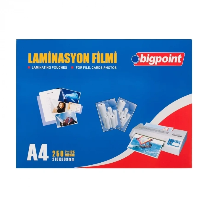 Bigpoint Bp694 Laminasyon Filmi A4 (125 Micron - 100 Lü Paket)