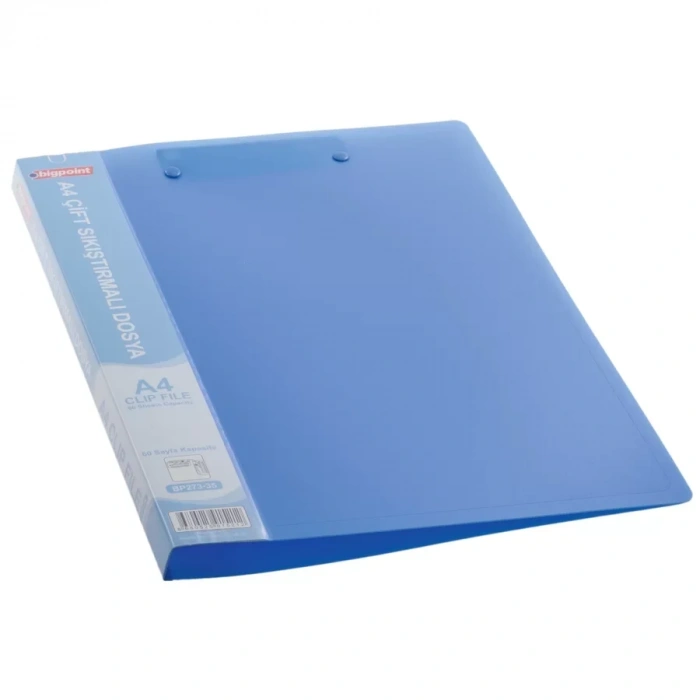 Bigpoint Çift Sıkıştırmalı Dosya A4 Mat Mavi
