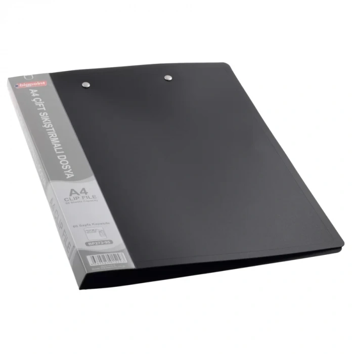 Bigpoint Çift Sıkıştırmalı Dosya A4 Mat Siyah
