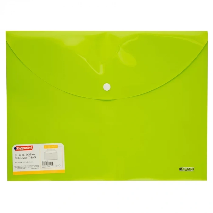 Bigpoint Çıtçıtlı Dosya Lolly A4 Yeşil