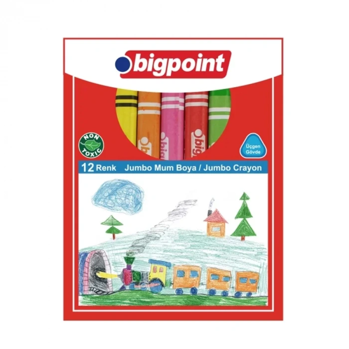 Bigpoint Jumbo Üçgen Mum Boya 12 Renk