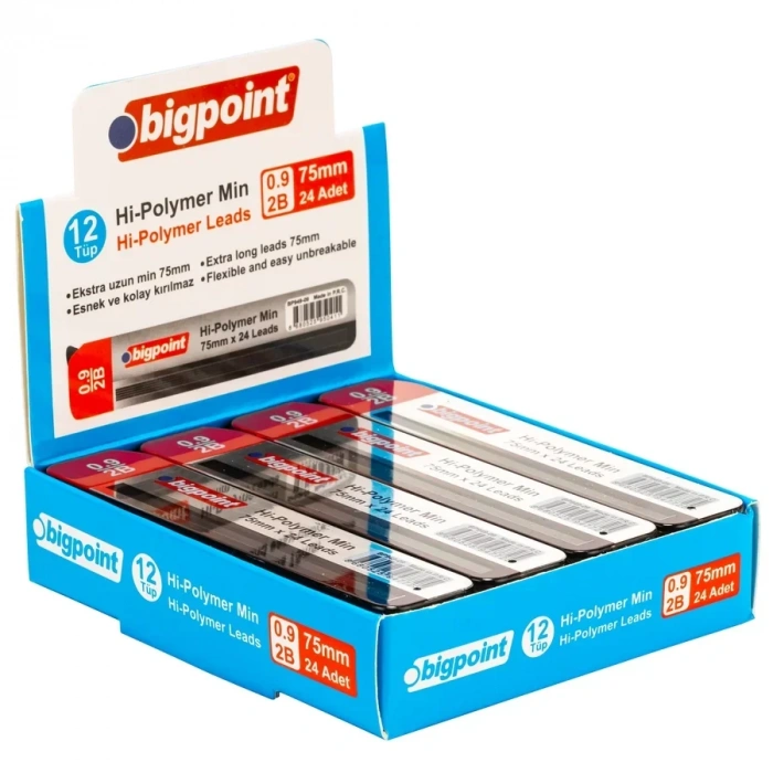 Bigpoint Kalem Ucu 0.9mm 2B 75mm 24lü Tüp