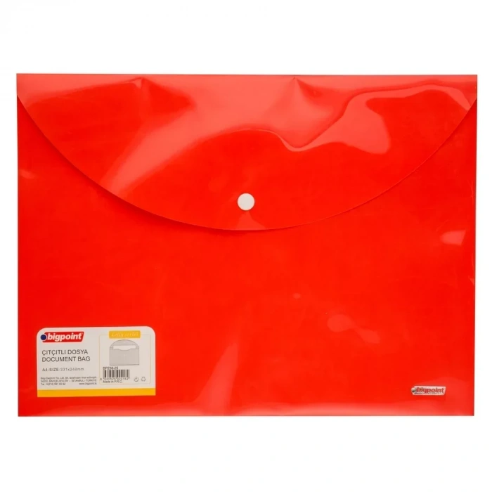 Bigpoint Lolly Çıtçıtlı A4 Dosya Parlak Renkli (12 Li Paket)