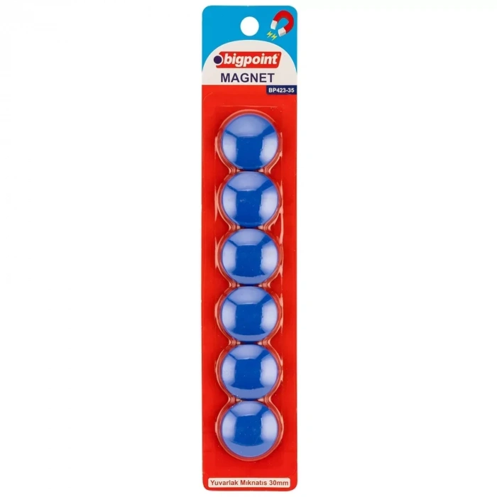 Bigpoint Magnet 30mm (mıknatıs) Mavi 6lı Blister