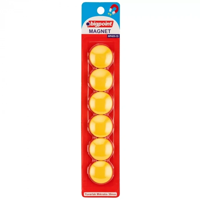 Bigpoint Magnet 30mm (mıknatıs) Sarı 6lı Blister