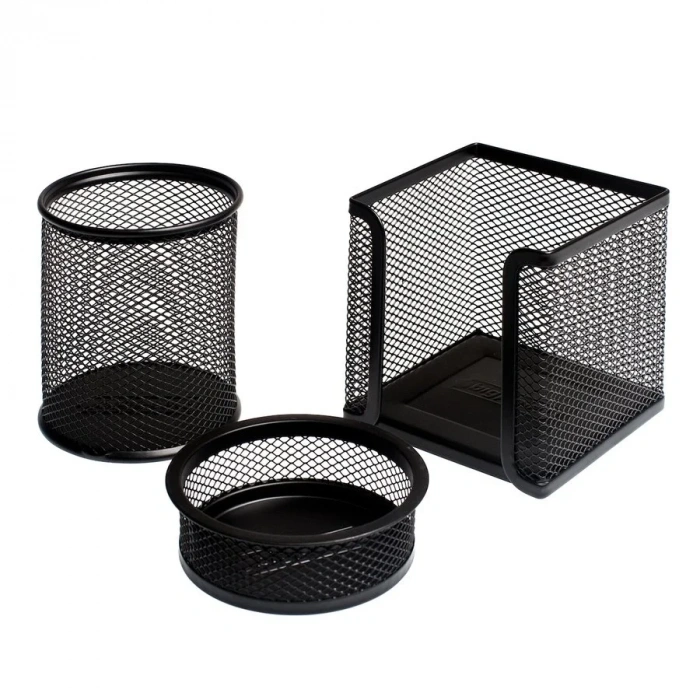 Bigpoint Masaüstü Metal Perfore Kalemlik Seti 3lü Siyah