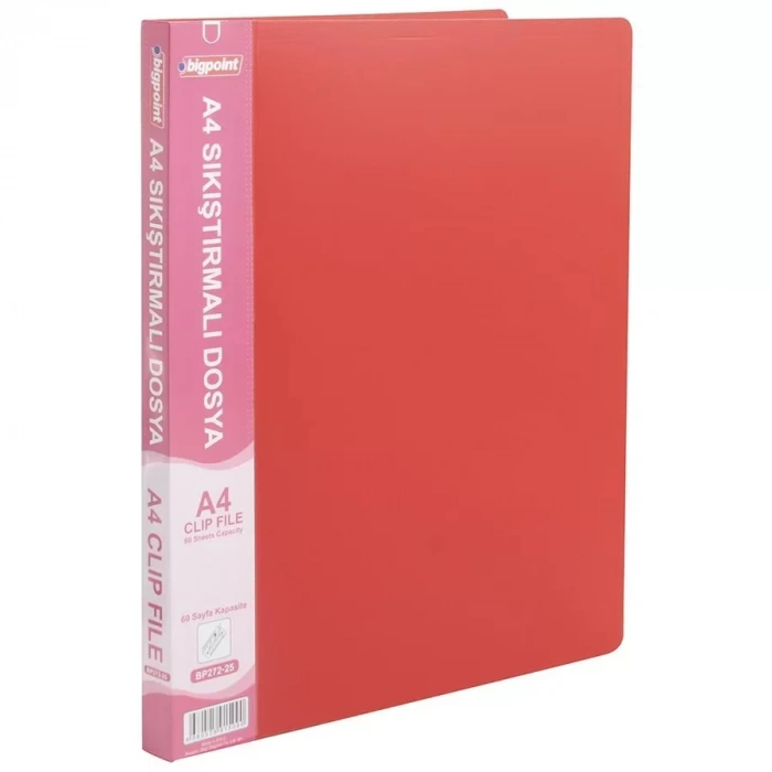 Bigpoint Sıkıştırmalı Dosya A4 Mat Kırmızı