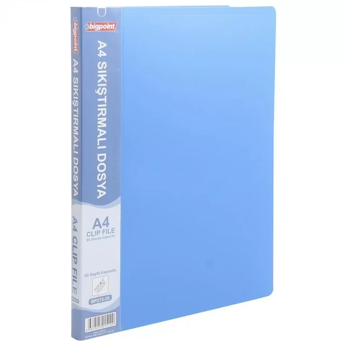 Bigpoint Sıkıştırmalı Dosya A4 Mat Mavi