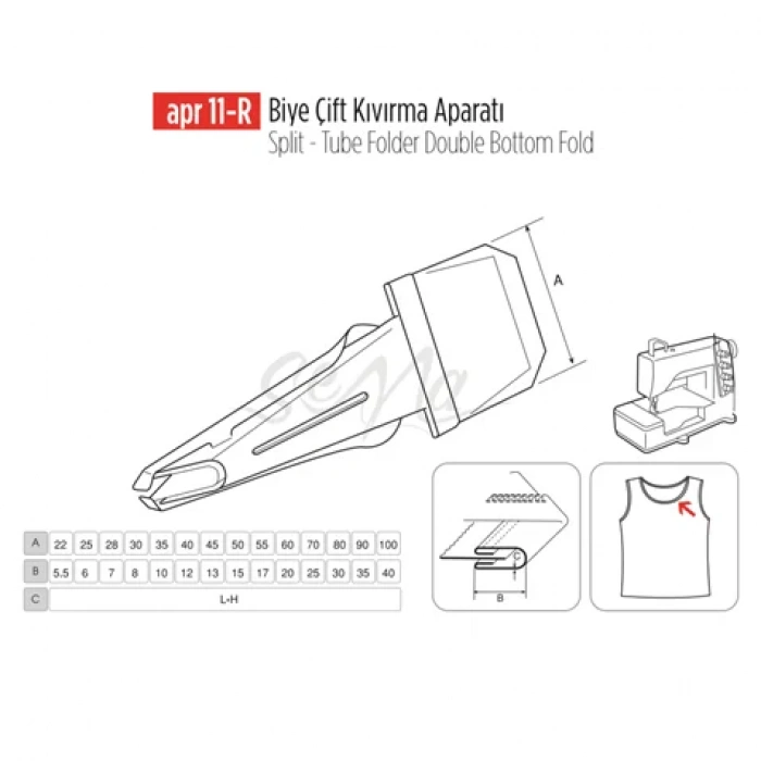 Biye Çift Kıvırma Apara 30x8mm / APR 11-R