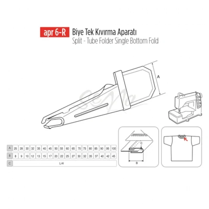 Biye Tek Kıvırma Apara 20x10mm / APR 6-R