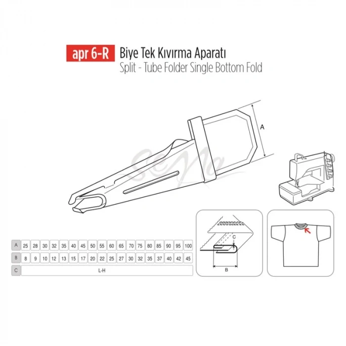 Biye Tek Kıvırma Apara 60x25mm / APR 6-R