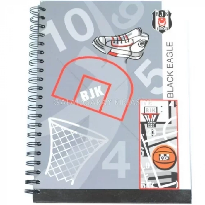 Bjk A4 Spiralli Defter Sert Kapak - Gri (çizgili)