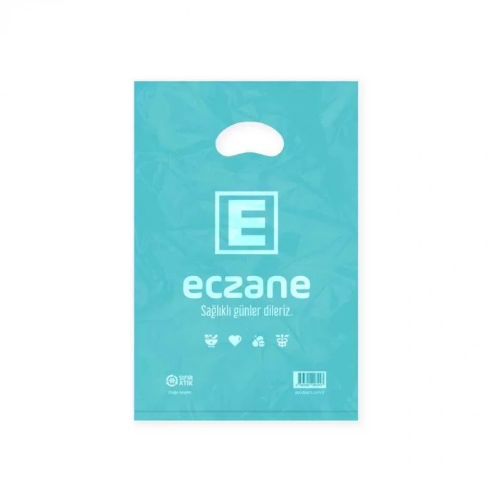 Bloklu Elgeçme Turkuaz Eczane Poşeti 17x26 Cm - 800 Adet