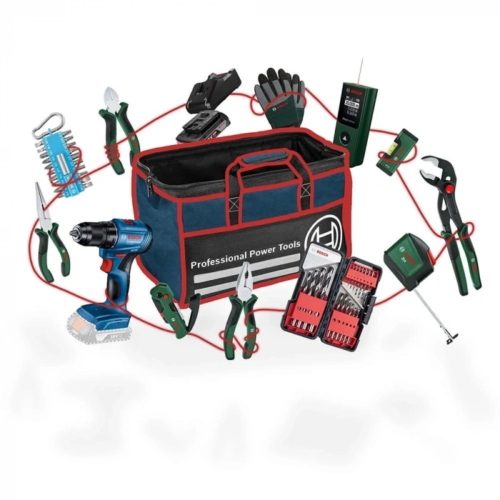 Bosch Akülü Vidalama Matkabı GSR 185-LI + Alet Seti 12 Parça